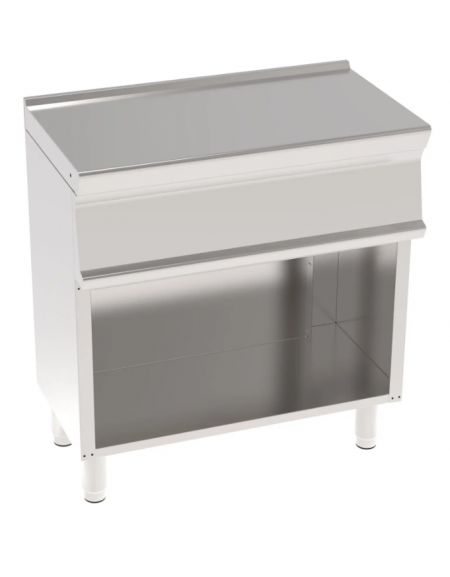 Piano di lavoro neutro in acciaio inox AISI 304 su vano aperto, senza cassetto - cm 80x45x90h