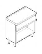 Piano di lavoro neutro in acciaio inox AISI 304 su vano aperto, senza cassetto - cm 80x45x90h