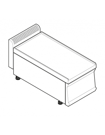 Piano di lavoro neutro da banco, in acciaio inox - senza cassetto - cm 35x70x28h