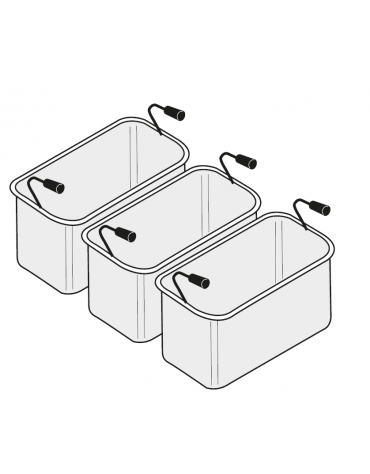 Set 3 cestelli GN1/3 per cuocipasta - cm 29×16×20h