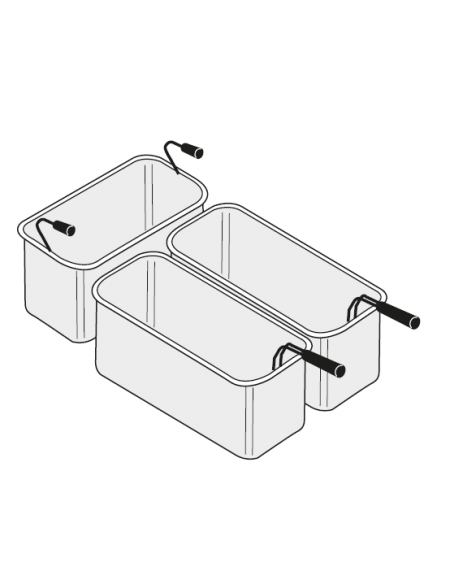 Set cestelli per cuocipasta 1×GN1/3 dim. cm 29x16x20h + 2×GN2/6 dim. cm 29x16x20h