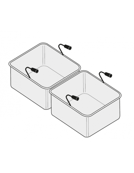 Set cestelli per cuocipasta 2×GN1/2 dim. cm 29x24x20h cad.