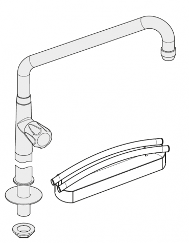Colonnina acqua orientabile per cucine con camino