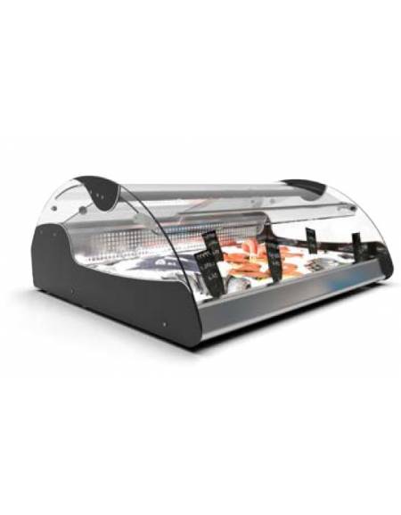 Vetrina refrigerata statica - 3 contenitori GN1/1 - apertura self service - mm 1000x882x400h