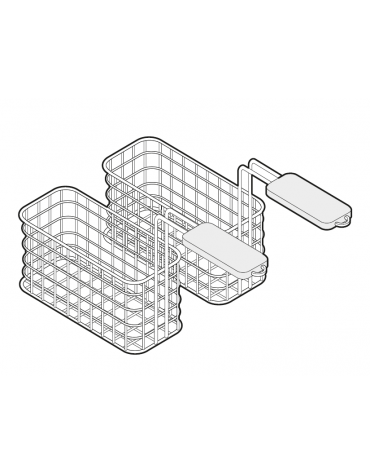 Set 2 cestelli extra per friggitrici Lt 21  - dim. cm 14x41x12h