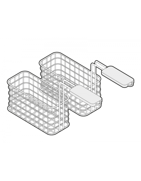 Set 2 cestelli extra per friggitrici Lt 21  - cm 14x41x12h