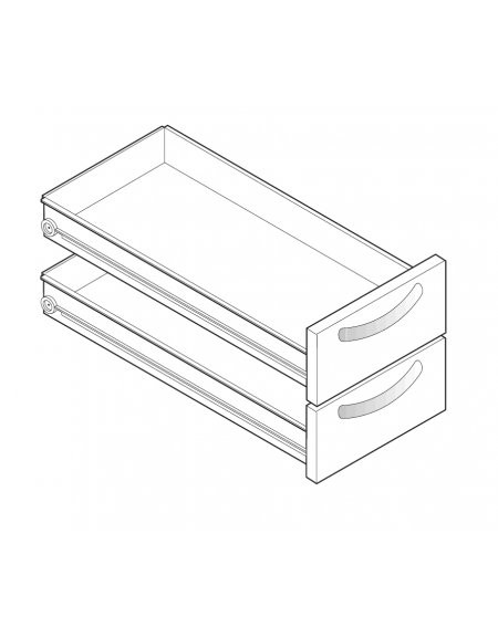 Coppia cassetti GN1/1 - altezza cm 12 - per articoli: DN36999, DN37002