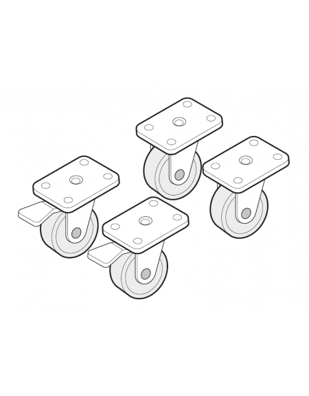 Kit ruote (2 con freni)