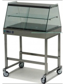 Vetrina calda a bagnomaria su carrello-Vetri dritti-Cm.84x63x150