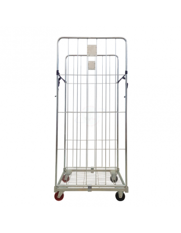 Carrello roll container 4 ruote (2 fisse - 2 girevoli) nylon Ø cm 10 - cm  80,5x71x180h