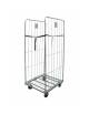 Carrello roll container - base con 4 ruote blu antitraccia(2 girevoli), 2 sponde laterali, 2 cinghie, 2 targhe - cm 80,5x71x180h