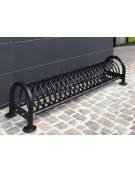 Portabici 7 posti con elemento a spirale. Base per il fissaggio al suolo tramite tasselli - cm 243,5x59x50,5h