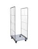 Carrello roll container basso - base con 4 ruote polipropilene, 2 sponde laterali, 2 cinghie e 1 targa - cm 80,5x71x165h