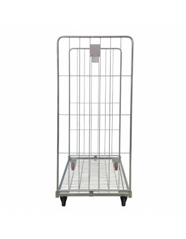 Carrello roll container Maxi - base con 4 ruote polipropilene (2 fisse - 2 girevoli) e 2 sponde laterali - cm 120x80,5x180h