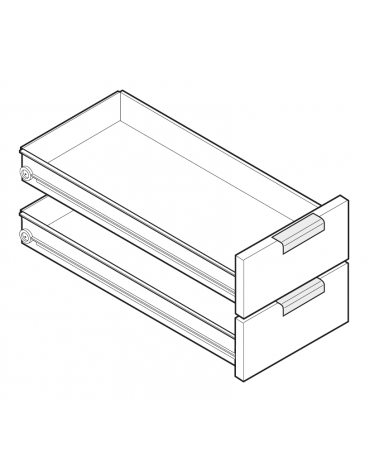 Coppia cassetti GN1/1 - altezza cm 12 - per articoli