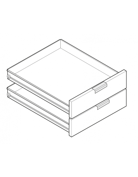 Coppia cassetti GN2/1 - altezza cm 12 - per articoli