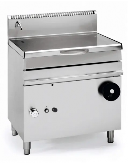 Brasiera a gas ribaltabile con vasca in acciaio inox AISI 304, cap. 50lt - cm 80x70x85h