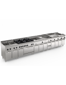 Brasiera basculante a gas, Lt 50 - 1 vasca inox cm 70x46,5x20h, sollevamento vasca motorizzato - cm 80x70x85h