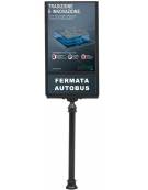 Palina pubblicitaria in acciaio zincata e ghisa con tabella a doppia riquadratura - Da interrare inghisare - Altezza cm 290