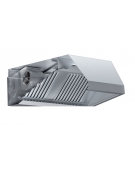 Cappa aspirante a parete inox professionale con motore aspiratore interno incluso e faretti a Led-cm. 120x90x45h