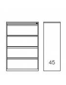 CLASSIFICATORE ORIZZONTALE 4 CASSETTI CON SERRATURA cm. 93 x 45 x 135 h.
