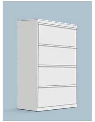 CLASSIFICATORE ORIZZONTALE 4 CASSETTI CON SERRATURA cm. 93 x 45 x 135 h.