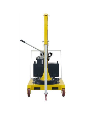 Carrello gru manuale girevole idraulica zavorrata Ruote (2 fisse, 2 girevoli con freno), portata Kg 200, sbraccio fino a cm 127