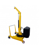 Carrello gru manuale girevole idraulica zavorrata Ruote (2 fisse, 2 girevoli con freno), portata Kg 500, sbraccio fino a cm 280