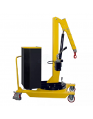 Carrello gru manuale girevole idraulica zavorrata Ruote (2 fisse, 2 girevoli con freno), portata Kg 500, sbraccio fino a cm 280