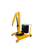 Carrello gru manuale girevole idraulica zavorrata Ruote (2 fisse, 2 girevoli con freno), portata Kg 500, sbraccio fino a cm 280