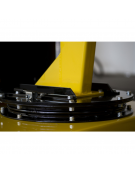 Carrello gru manuale girevole idraulica zavorrata Ruote (2 fisse, 2 girevoli con freno), portata Kg 500, sbraccio fino a cm 280