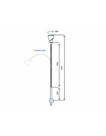 Lampada medicale diagnostica a 3 luci a led da parte muro con braccio flessibile - Intensità luminosa a 50 cm (lux): 60.000 