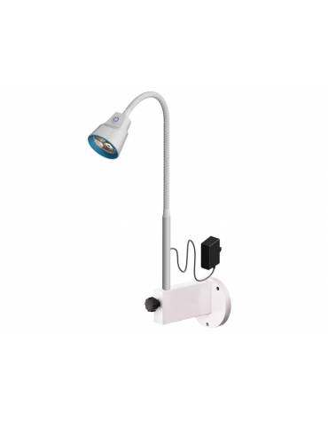 Lampada medicale diagnostica a 3 luci a led da parte muro con braccio flessibile - Intensità luminosa a 50 cm (lux): 60.000 