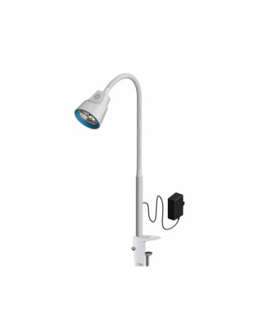 Lampada medicale diagnostica a 3 luci a led da tavolo con braccio flessibile - Intensità luminosa a 50 cm (lux): 60.000
