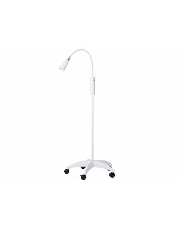 Lampada medicale diagnostica a led su carrello - Intensità luminosa a 50 cm (lux) 50.000 - Braccio flessibile e classe II