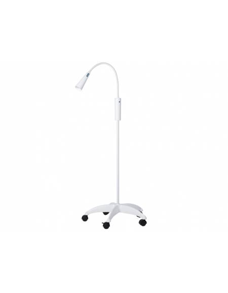 Lampada medicale diagnostica a led su carrello - Intensità luminosa a 50 cm (lux) 50.000 - Braccio flessibile e classe II