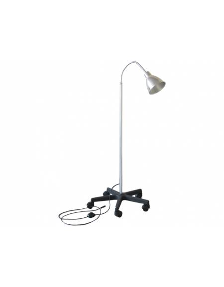 Lampada non medicale da studio medico in alluminio e base in plastica a 5 raggi con rotelle - Con braccio flessibile