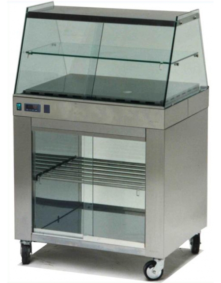 Vetrina calda su vetrina NEUTRA-vetri dritti cm. 84x63x135h