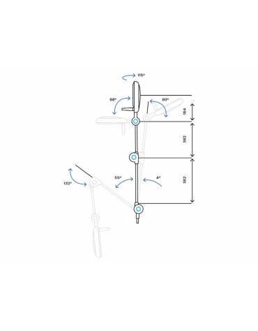 Lampada medicale a luce fredda con 9 lenti Led 1 - Su carrello - Con braccio fisso con snodi -regolazione dell’intensità luminos