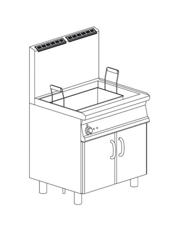 Friggitrice a gas per pasticceria Litri 45 - cm 80x70x90h