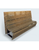 Panchina con schienale alto in legno di pino e con struttura in acciaio zincato e verniciato - cm 150x77,7x127,5h