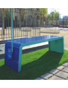 Panchina senza schienale a 2 posti, interamente realizzata in acciaio zincato e verniciato - cm 100x48x46h