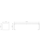 Panchina piana, con seduta in legno di pino e struttura in acciaio zincata e verniciata - cm 180x47x45h