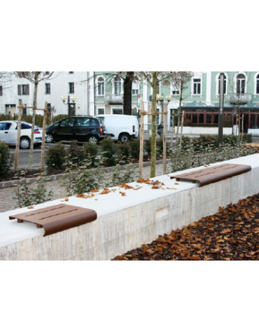 Panchina solo seduta con schienale da cm 180, interamente realizzata in acciaio zincato e verniciato - da fissare a muro