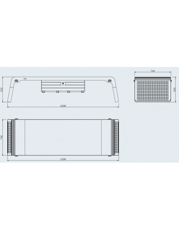 Panchina smart con 4 porte ricarica usb e aggiunta di 4 luci a LED - cm 229,8x74,6x52h