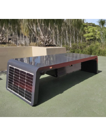 Panchina smart con 4 porte ricarica usb e aggiunta di 4 luci a LED e predisposizione per wifi - cm 229,8x74,6x52h