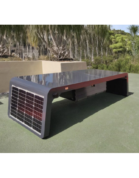 Panchina smart con 4 porte ricarica usb e aggiunta di 4 luci a LED e predisposizione per wifi - cm 229,8x74,6x52h