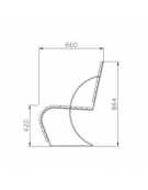 Panchina con schienale in acciaio zincato e verniciato, con legno di pino - cm 175x66x86,4h