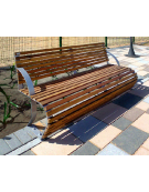 Panchina con schienale in acciaio zincato e verniciato, con legno di pino - cm 175x66x86,4h