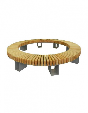 Panchina circolare in legno di pino e acciaio zincato e verniciato nelle varie colorazioni RAL - cm 150x45h